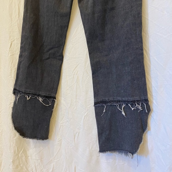 J Brand Ruby high rise crop cigarette jeans assymetrical raw hem grey denim 27 - Picture 6 of 10
